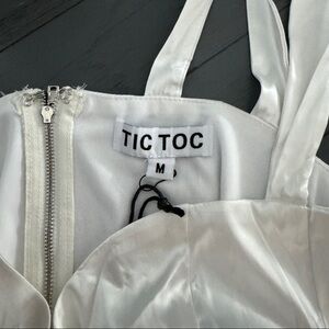 Vanilla sky white silk crop top